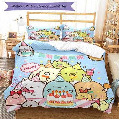 3pcs Sumikko Gurashi1 Pattern Bedding Set Duvet Cover Set Includes Duvet Cover &pillowcases, Perfect All Season Bedroom Decoration & Gift