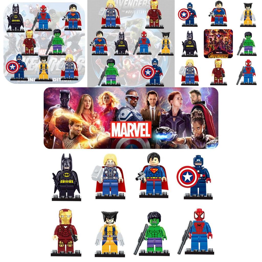 D818-898 Giocattolo con Mattoncini da Costruzione Supereroi con Particelle Piccole Assemblaggio Fai-da-te Materiale Plastico ABS 8 Opzioni di Colore Figura Alta 5 cm