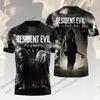 Nuova T-shirt Stampata 3D Anime Resident Evil Uomo Donna Moda Estiva Casual Vintage Manica Corta Top Magliette Abbigliamento Bambini