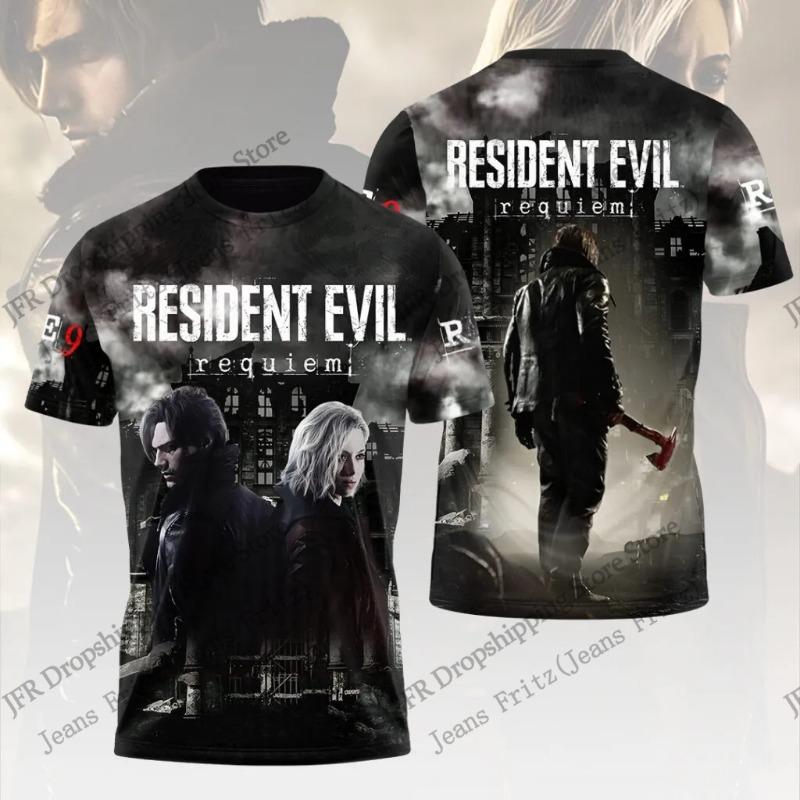 Nuova T-shirt Stampata 3D Anime Resident Evil Uomo Donna Moda Estiva Casual Vintage Manica Corta Top Magliette Abbigliamento Bambini