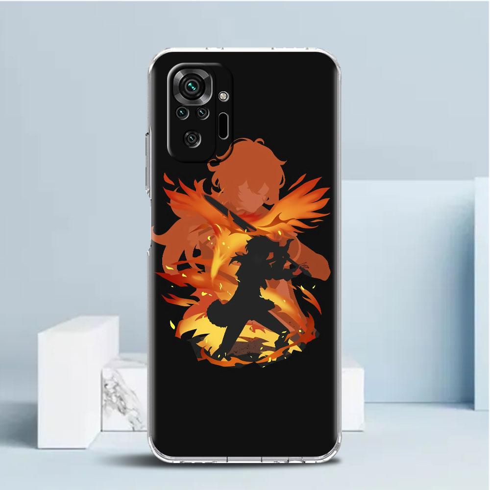 Stoßfeste Handyhülle für Redmi Note 11 11E 10 9 8 Pro 11S 9S 10S K40 9A 9C 8T 7 10C 9t 9s Soft Cover Genshin Impact Xiao Mona