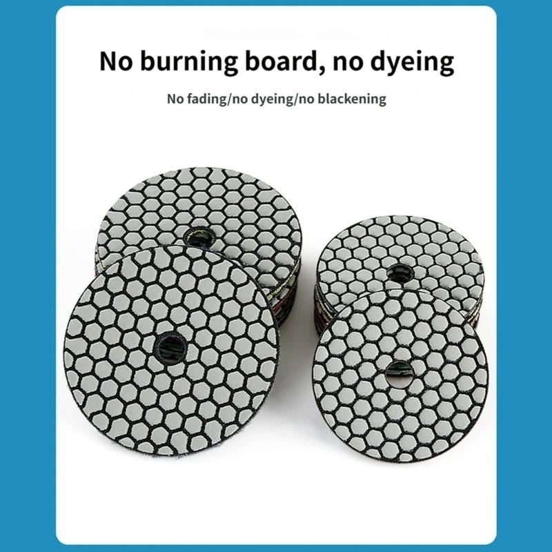 6PCS 80mm Diamonds Polishing Pads Polishing Discs For Marble Granites Stone With Strong Adhesive And No Burn Mark