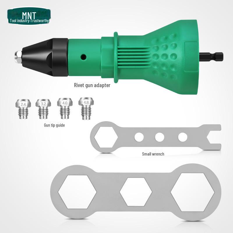 Portable Electric Rivet Gun with 2.4-4.8mm Core-Pulling Rivet Conversion Head - Hardware Tool Accessory