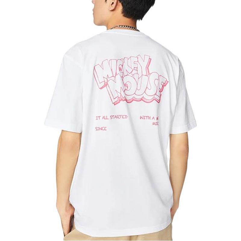 Li-Ning Cartoon-Print Rundhals Kurzarm T-Shirt Unisex Oberteile Weiß AHSS947-3