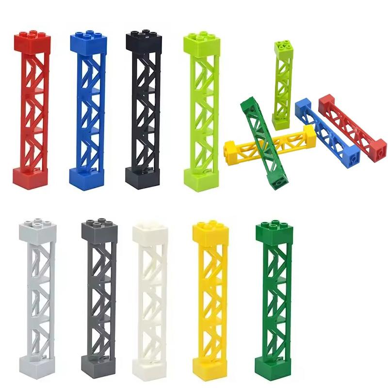Non-Toxic Building Block Part 10Pcs Moc Pillars Bricks 2X2X10 Support Baseplate Bridge Pillar Girder Bracket Column Toys Compatible 95347
