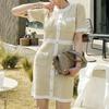 Summer 2021 Women's Slim Fit Short-Sleeve Knitted Patchwork Dress