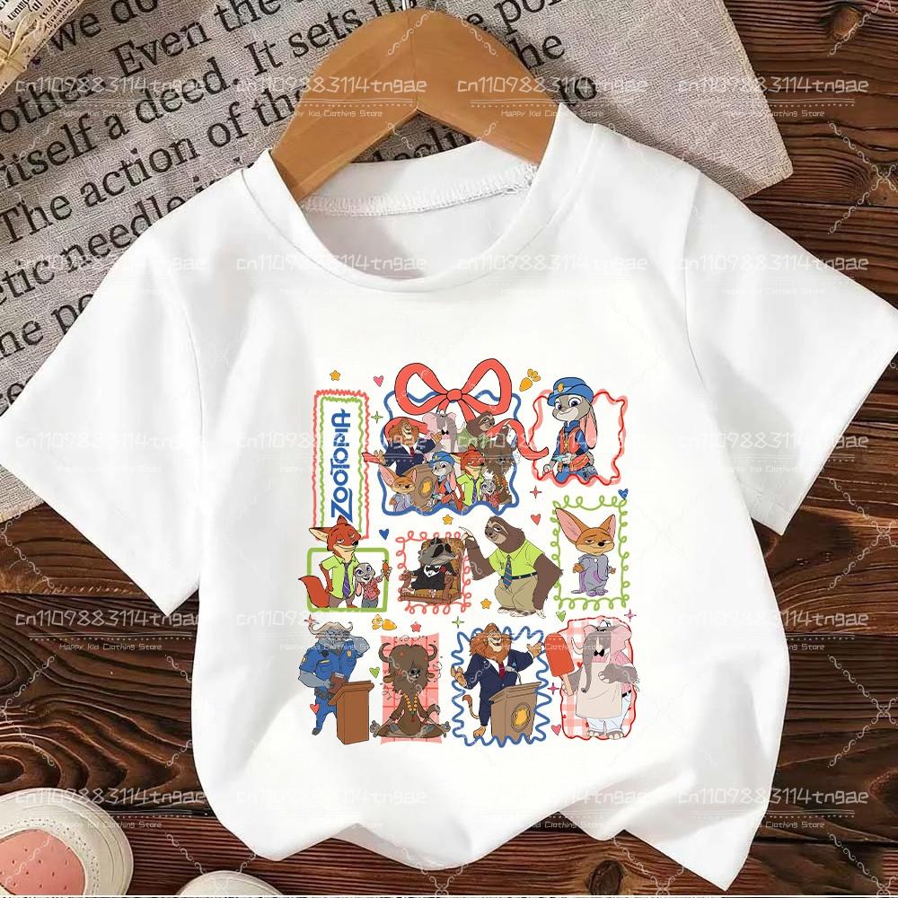 2026 Zootopia Judy&Nick&Gary Tshirt for Kids Casual Cotton Short Sleeve Tees Comfortable Top Street Fashion Parent Child Clothes