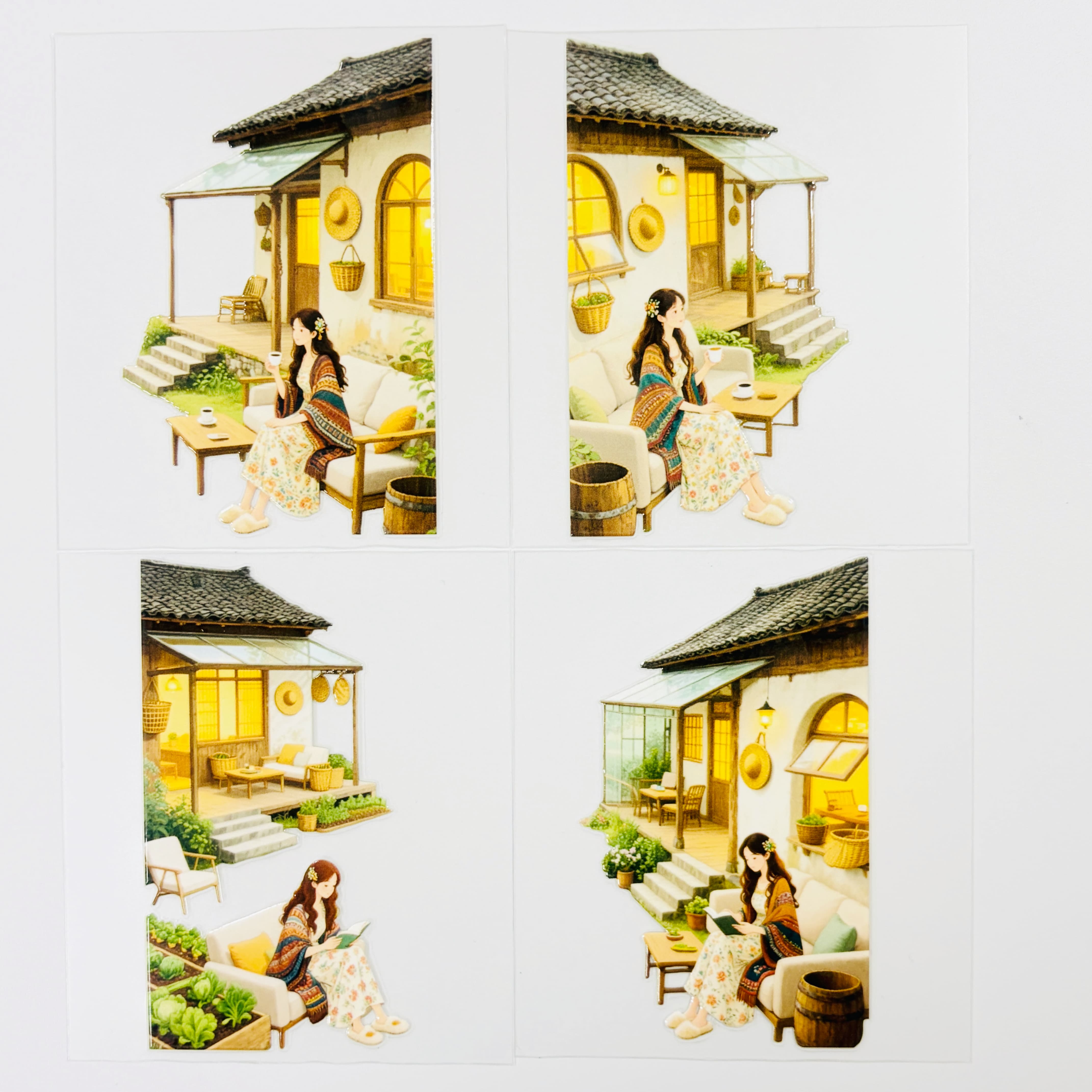 11.18 16 Models, Sticker DIY PET Beautiful Woman Model, Mobile Phone Back Card Collage