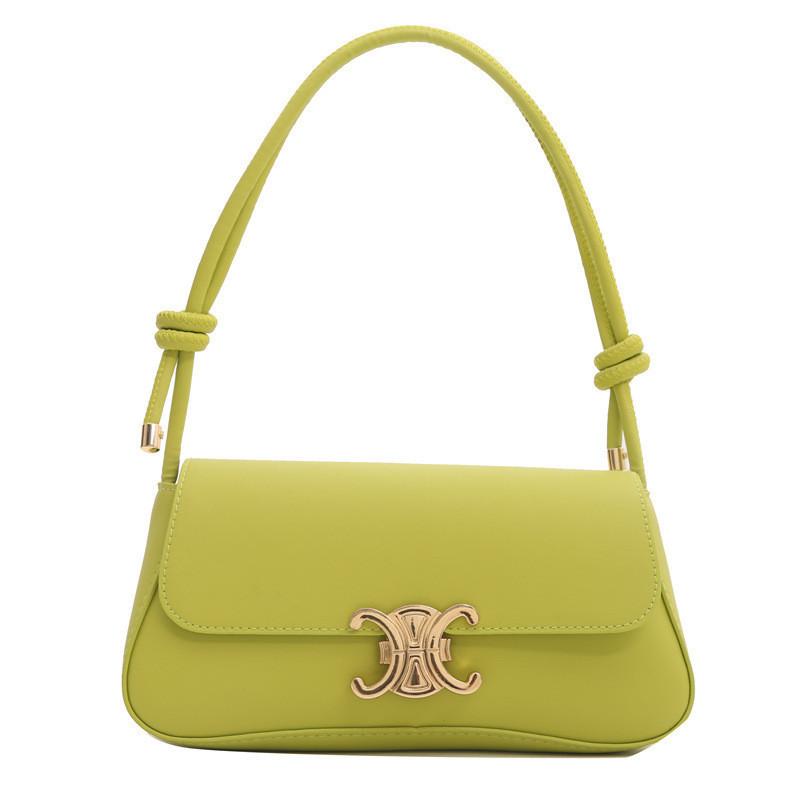 Classic Street Style Pu Shoulder Bag 2024 Spring New Small Square Bag Underarm Bag зелёный