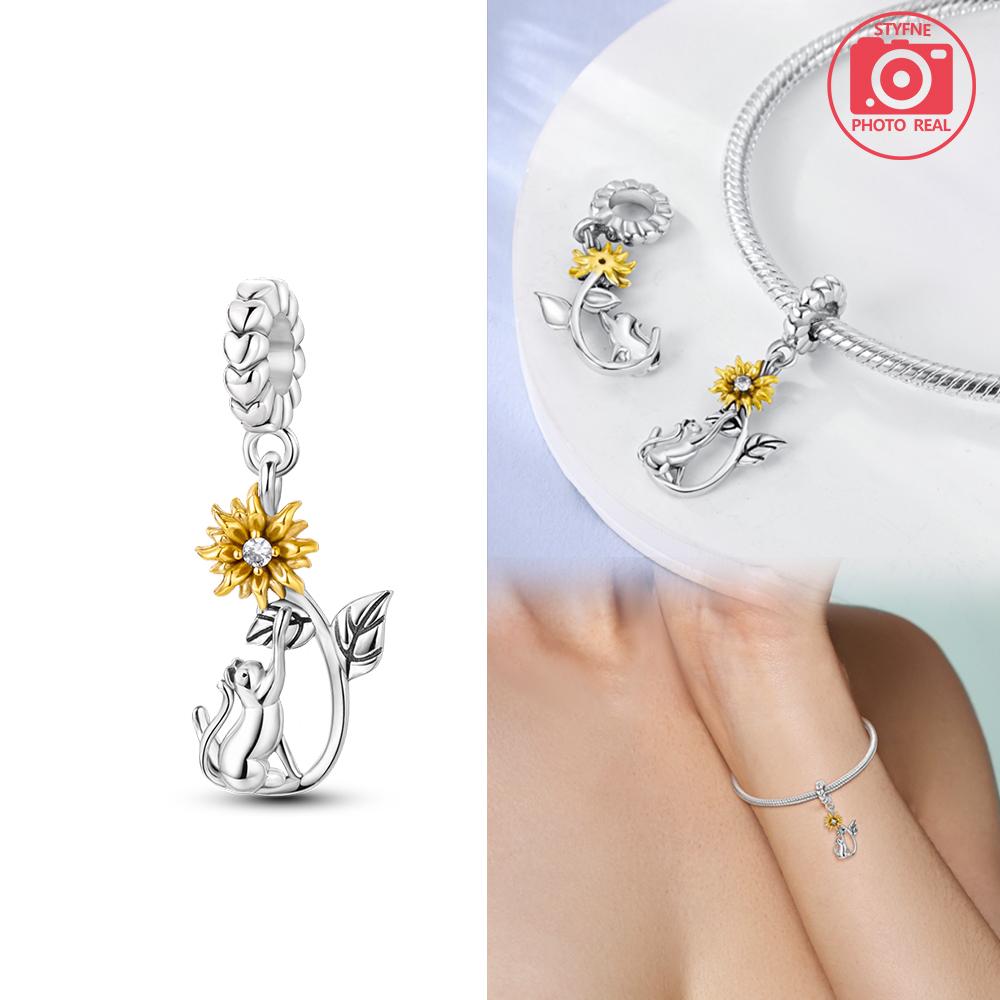 Copper Colour Sunflower Pendant Fit Charms Copper Colour Original Bracelet For Jewelry Making