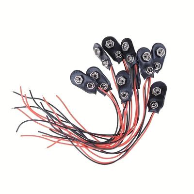 10 Pcs Clips de Batterie 9V Câble 15cm Boucle de Connexion Connecteur Clip de Batterie Type Coque Dure