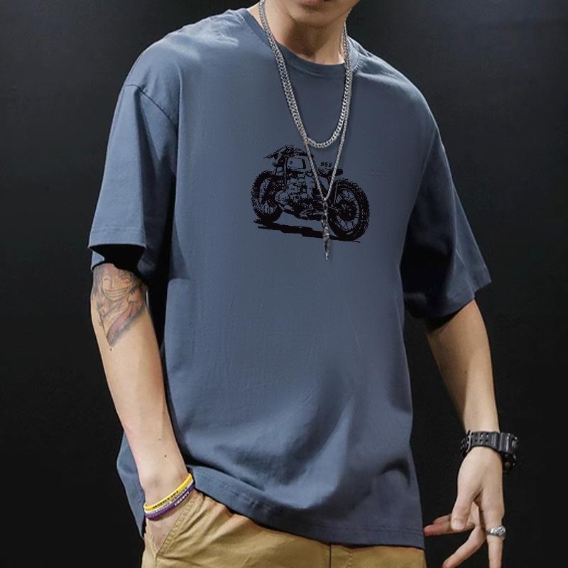 Cotton Short Sleeve T Shirt Black White Fashion All Match Breathable Summer Sport T-shirt Men Top