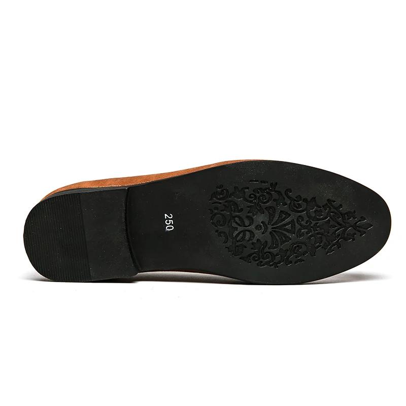 Nouveaux Mocassins Verts Tendance pour Hommes Flock Bout Rond Slip-On Glands Chaussures Formelles pour Hommes Marron Noir Taille 38-48
