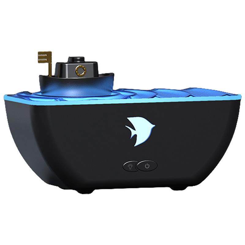 

Hogar 300 мл Увлажнитель воздуха в форме корабля с прохладным туманом и светодиодной подсветкой Диффузор ароматического масла с низким уровнем шума Ароматерапевтический диффузор для йоги и медицины CHINA&USB чёрный