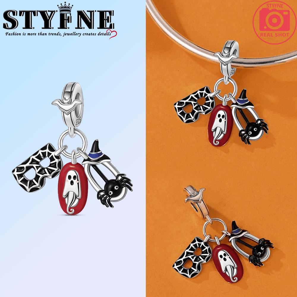 Copper Halloween Candy Basket Pumpkin Skeleton Devil Charms Beads Pendant For Original Bracelet Woman Girl Jewelry