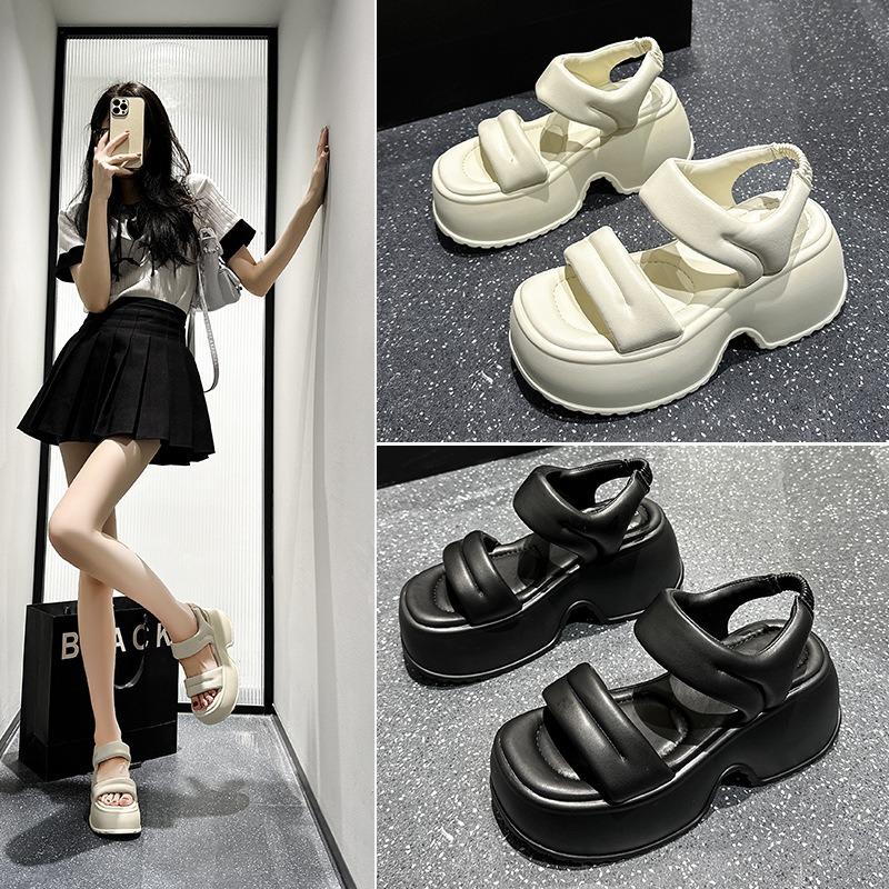 Roman Sandals Women's Summer Wear Exquisite New Fairy Wind Slope Heel Beach Shoes Platform Heightening Women's Shoes