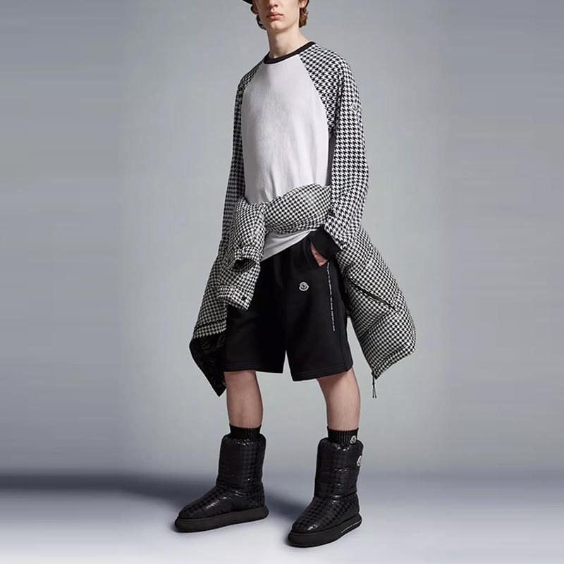 Moncler X Frgmt Hiroshi Fujiwara Drawstring Letter Logo Casual Shorts Unisex Shorts Black I209U8H00003M2372999