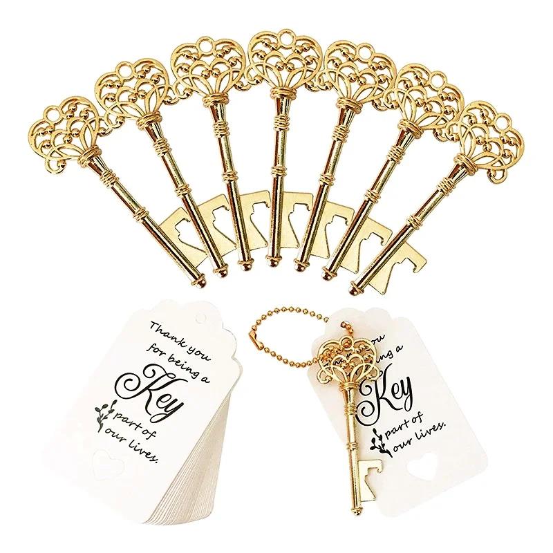 50Pcs Crown Key Bottle Opener Beer Wine Opener Wedding Favors Gifts for Guests Rustic Home  Party Decoration Gift