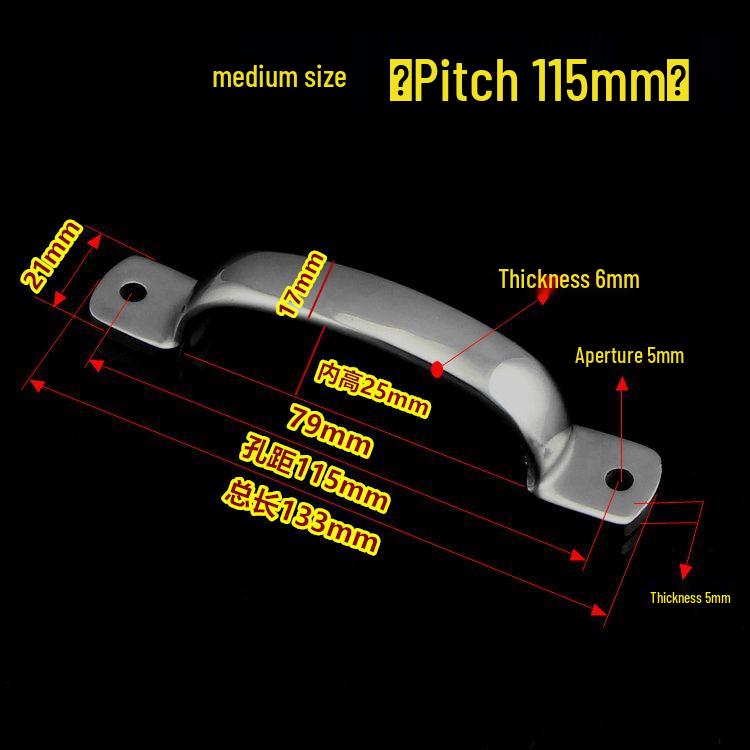 304 Stainless Steel Heavy-Duty Bow-Shaped Surface-Mounted Door Handle