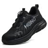 High-Top Safety Shoes with Rotating Button, Anti-Smash, Anti-Puncture, Wear-Resistant, No-Tie Laces