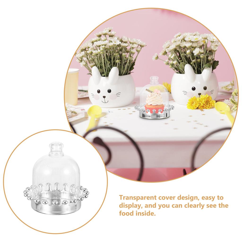 12Pcs Clear Cake Stand with Dome Cover Premium Material for Home Party Dessert Display Cake Stand with Dome Mini Dessert Plates