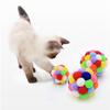 Mirhua Cat Pom-Pom Balls, Pet Toy, 3-Piece Set, Exercise Relief for Kittens and Adult Cats (Green, Blue, and Pink)