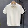 Hoogwaardige polo trui met korte mouwen, heren slim fit gebreide basislaag met revers