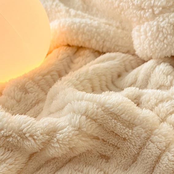 Cotton Wool Lamb Wool Blanket, Double-layer Thick Carved Blanket, Multifunctional Leisure Blanket