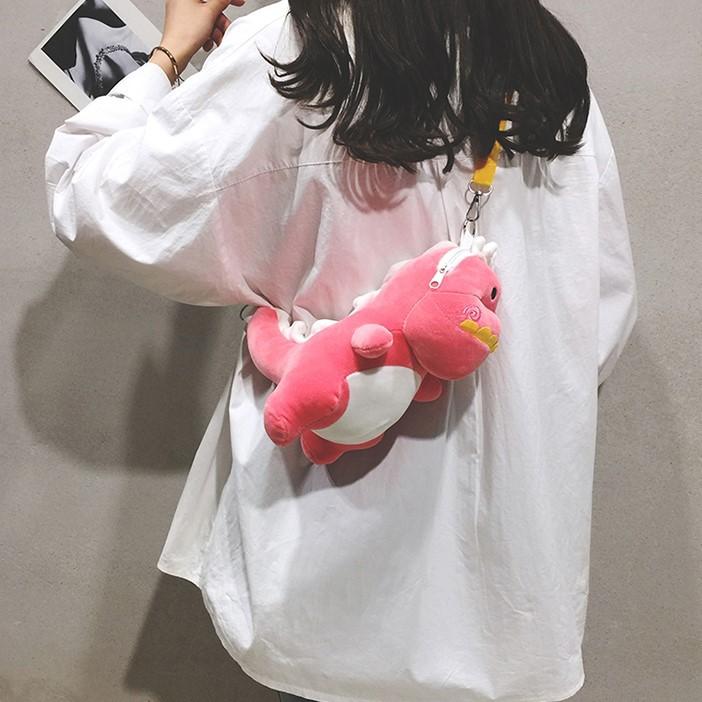 Plush Bag Female Handbag Shoulder Bags Mini Kawaii Backpack Cartoon Cute Girl Satchel Cute Dinosaur Toy Backpacks Crossbody Bag