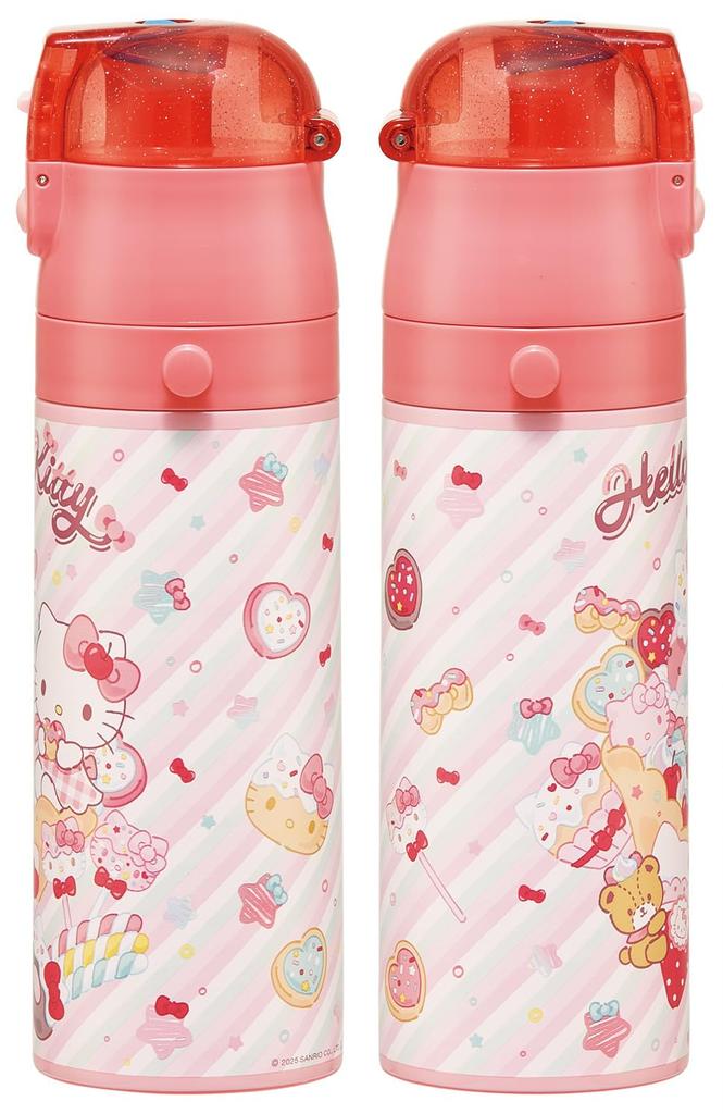 Butelka Sportowa Sanrio Hello Kitty Skater Water Direct Fancy Snacks Stalowa Dziecięca, 470ml, Do Picia, & Słodycze, Dziewczęca, Izolowana, Stalowa,