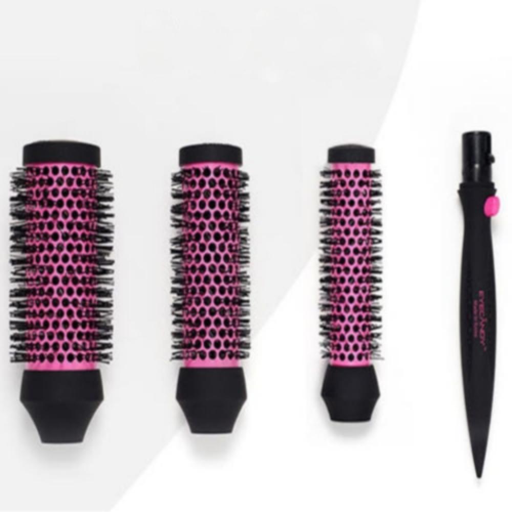 EyeCandy Eye Candy Ceramic Hot Curling Brush Set Detachable Dry Big Roll Bit Firm Wave Curl Styling