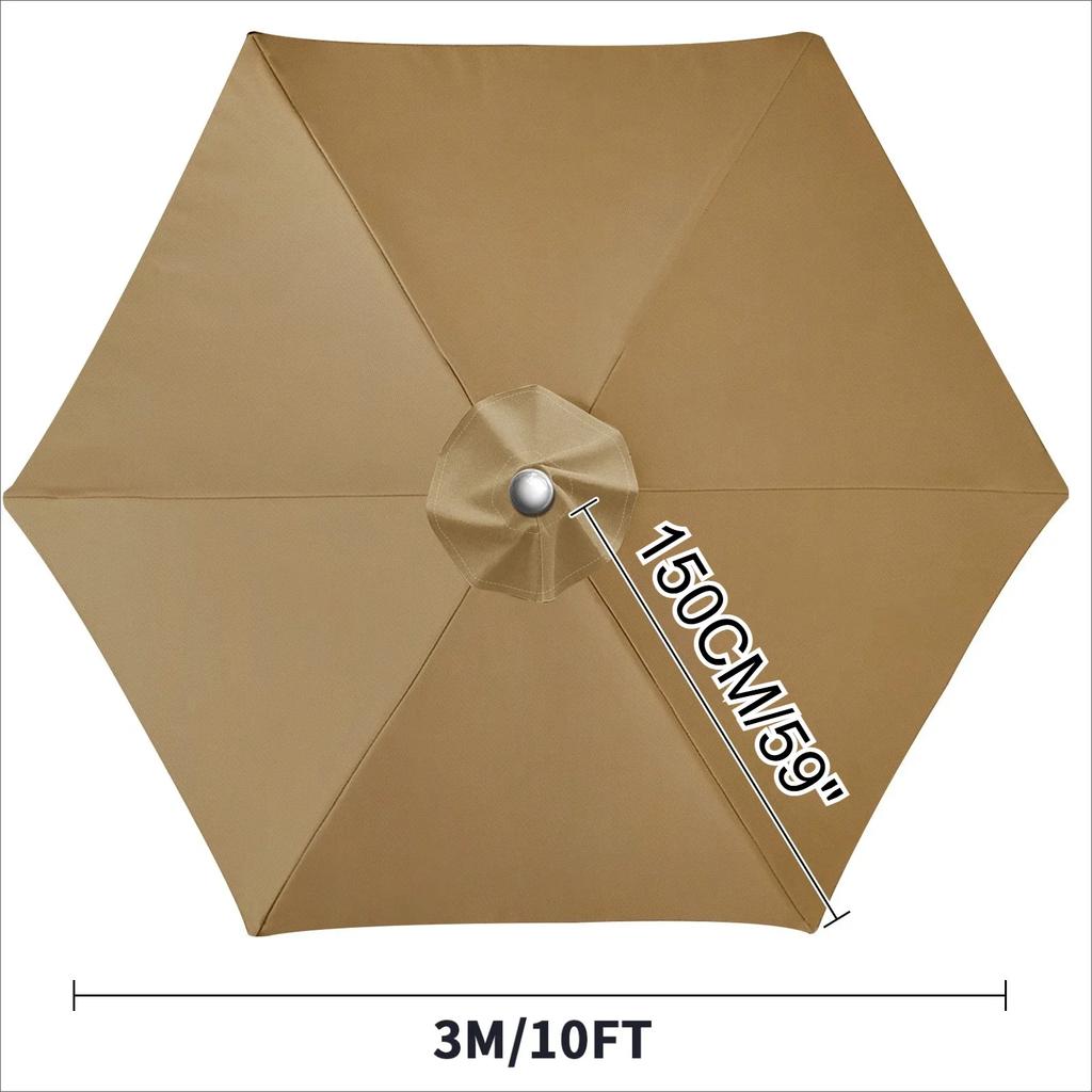6/8 Ribs Replacement Parasol Canopy Waterproof Weatherproof UV-Anti Parasol Replacement Canopy Cover Large Patio Umbrella Cloth