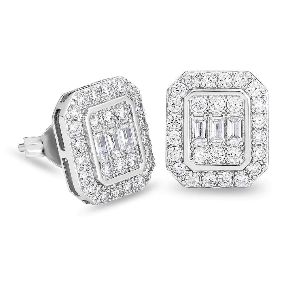 

Hip Hop Rock Ear Stud Earrings for Men Iced Out Cubic Zirconia Bling Cartilage Accessories Homme Hippie Jewelry Wholesale OHE143