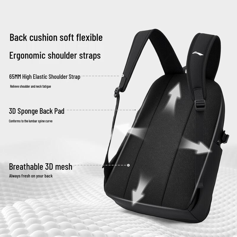 LI-NING Ergonomic Large Capacity Student Backpack