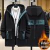 Plus Size Thickened Cotton Jacket with Imitation Rabbit Fur and Zipper Style for Men.