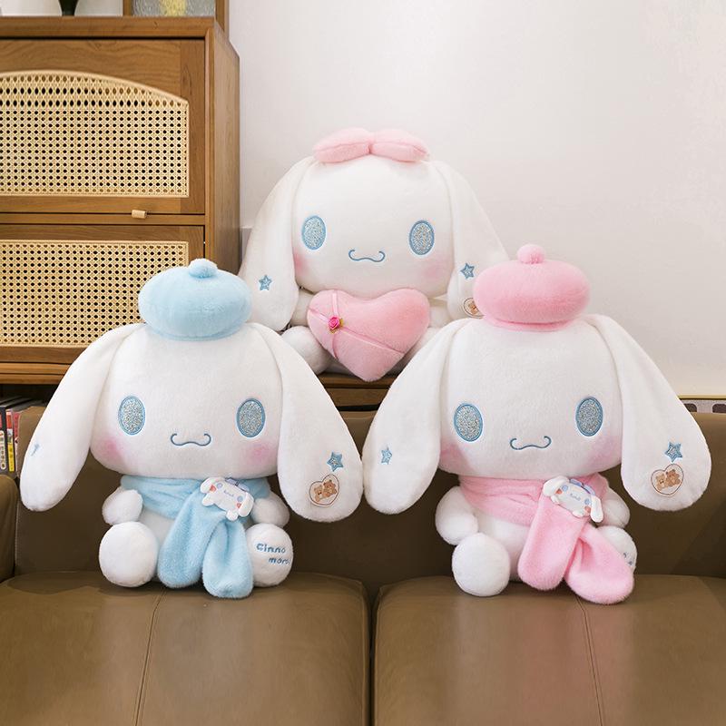 Cinnamoroll Plush Toy: Cute Heart-Hugging Dog with Bow