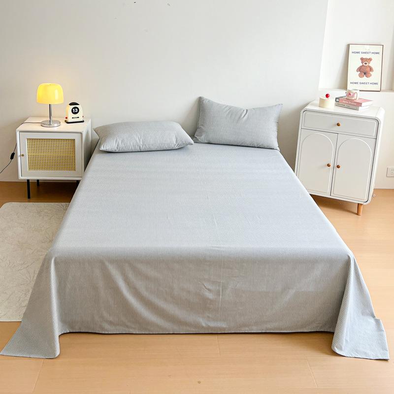 Cotton Polished Sheets Three-piece Set, Pure Cotton Student Dormitory Single Skin-friendly Sheets Three-piece Set