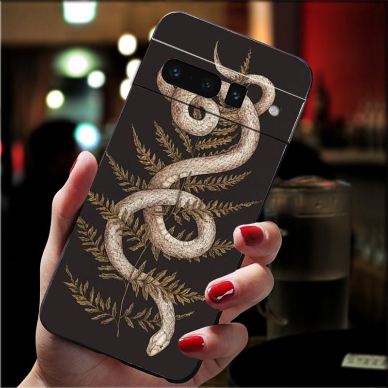 

Phone Case For Google Pixel 10 9 Pro XL 9A 8 7 6 Pro Pixel 8A 7A 6A Pixel 8 7 6 5 Hand Snake Flower Snake Painting Google Pixel 8 Pro