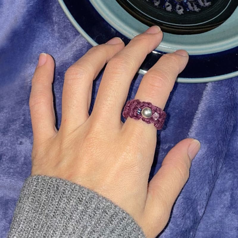 MERRYMOTIVE Gem with knitted ring (Purple)