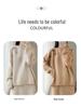 Color Block Embroidered Pure Wool Round Neck Knitwear - Women's Loose Fit Long Sleeve Sweater for Autumn and Winter