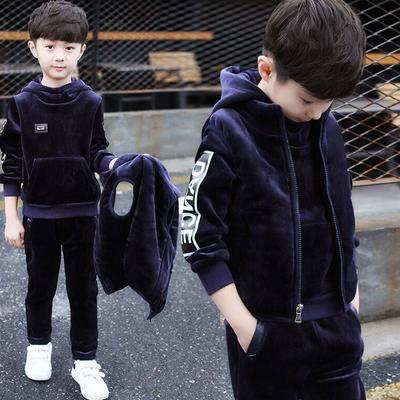 Jungen Warm Verdicken Fleece Hoodies + Hosen + Weste 3 stücke Sets Winter Sets Kinder Kleidung Kinder Casual Anzüge Weihnachten outfit