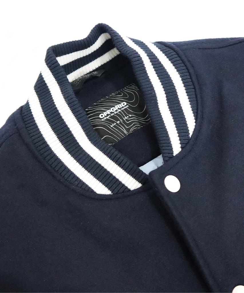 Offgrid Authentic Wappen Varsity Wool Padded Jacket - Navy