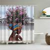 Cortinas de ducha de baño con diseño artístico de Graffiti para mujer, chica negra Afro americana, poliéster impermeable con ganchos