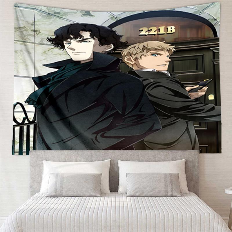 Sherlock Print Tapestry, Backdrop, Easy Setup, Ideal for Bedroom, Office & Living Room, with Aesthetic Wall Hanging Decor.