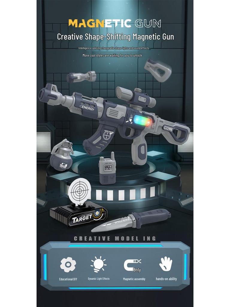 Magnetic Toy Gun with Creative Design and Electric Sound Effects, Ideal Children's Gift for June 1st Birthday.