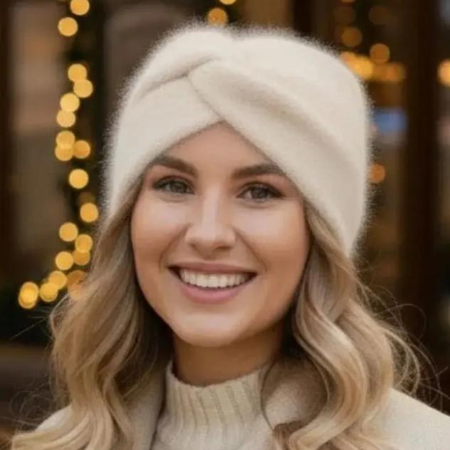Plush Cross Hairband Knitted Headband in, Soft Hair Accessory for Daily Wear