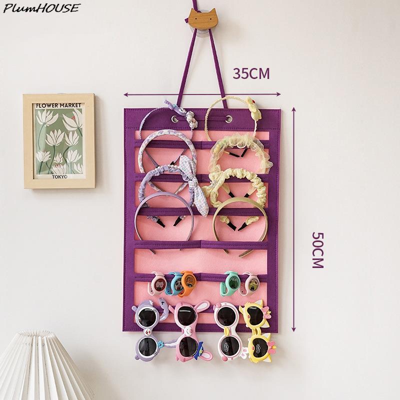 Organizador de Laços de Cabelo Grande Capacidade Porta-Tiara Pendurado na Parede Cabide de Presilhas de Cabelo Economizador de Espaço Cabelo Decoração de Parede para Quarto de Meninas