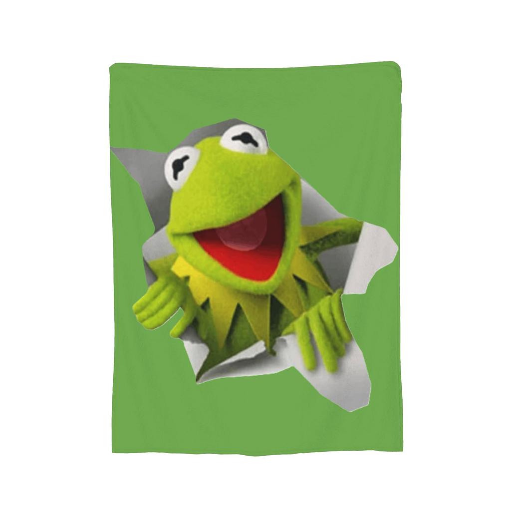 Cute Kermit The Frog Blankets Flannel Soft Throw Blankets for Car Sofa Couch Bedspread