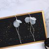 Translucent Immortal Petals Dangle Earrings for Women Fairy White Flower Hook Earrings Korean Fashion Long Tassel Earrings