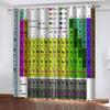 Periodic Table of Elements Colorful Window Curtains In Kids Bedroom Living Room Hall Treatments Kitchen Decoration Drapes Blinds